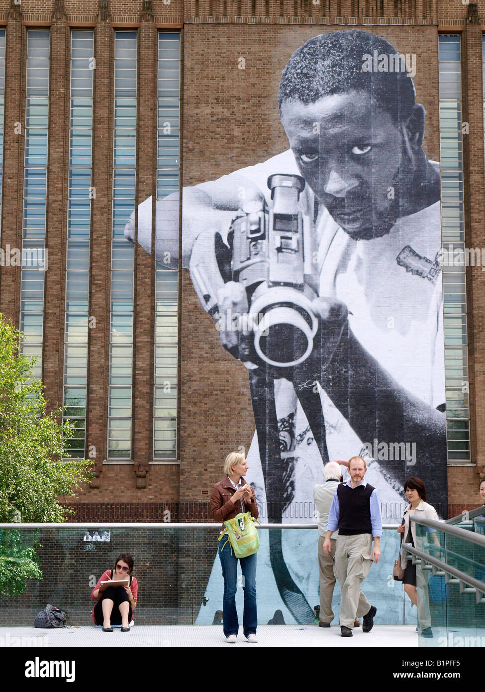 Street Art image by the Parisian artist JR on the Tate Modern London ...