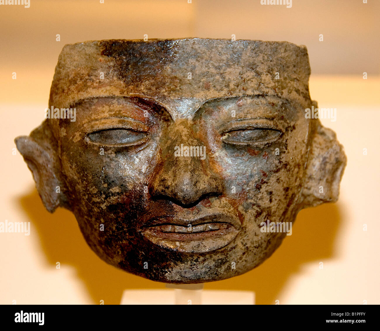 Mask Teotihuacan 150 BC 750 AD Olmec Native american indian Mexico Mexican Museum Stock Photo