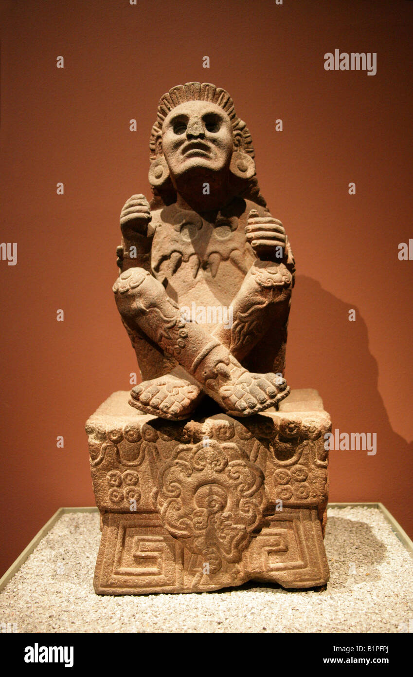 Statue of Xochipilli aka Macuilxochitl, Prince of Flowers God of Music, Aztec Art, National Museum of Anthropology, Mexico City Stock Photo