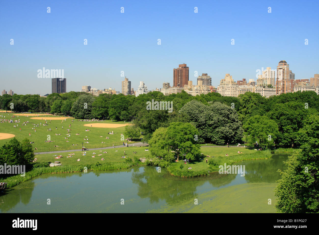 High angle view of Central Park and upper east Manhattan - New York City, USA Stock Photo