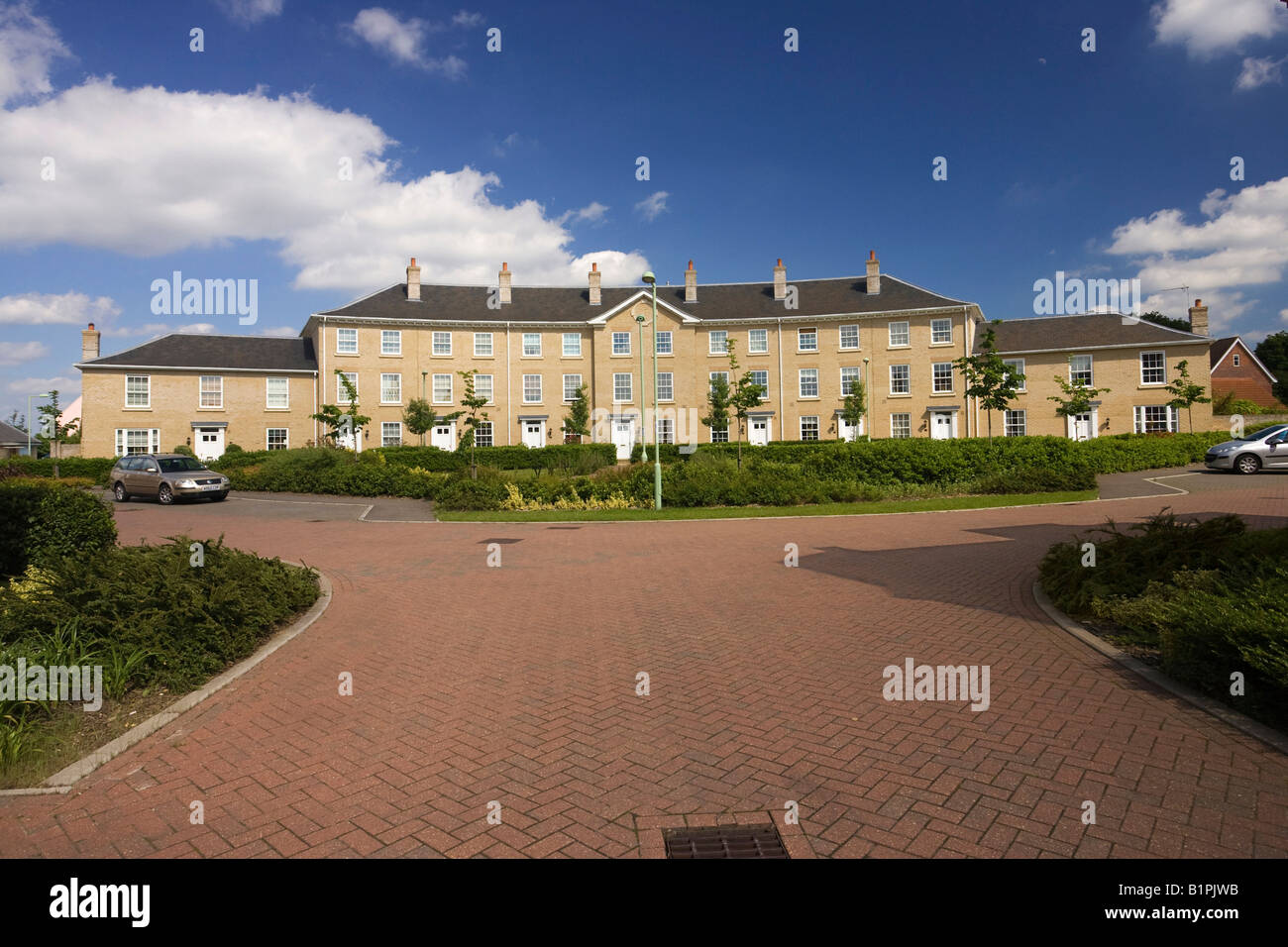 new upmarket terraced houses in Daisy Avenue in Bury St Edmunds, Suffolk, UK Stock Photo