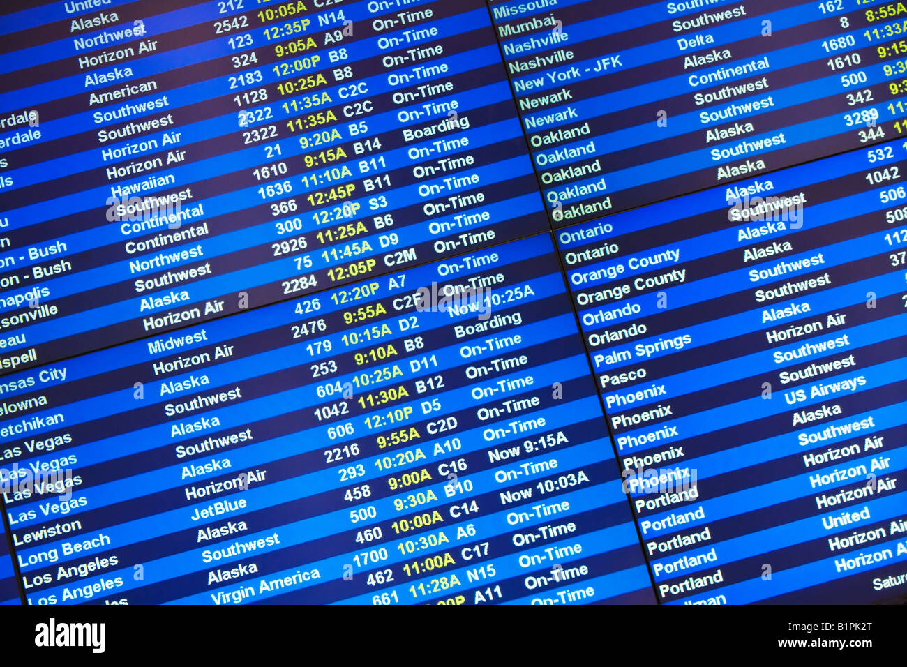 Airlines Arrival Departure schedule Stock Photo - Alamy