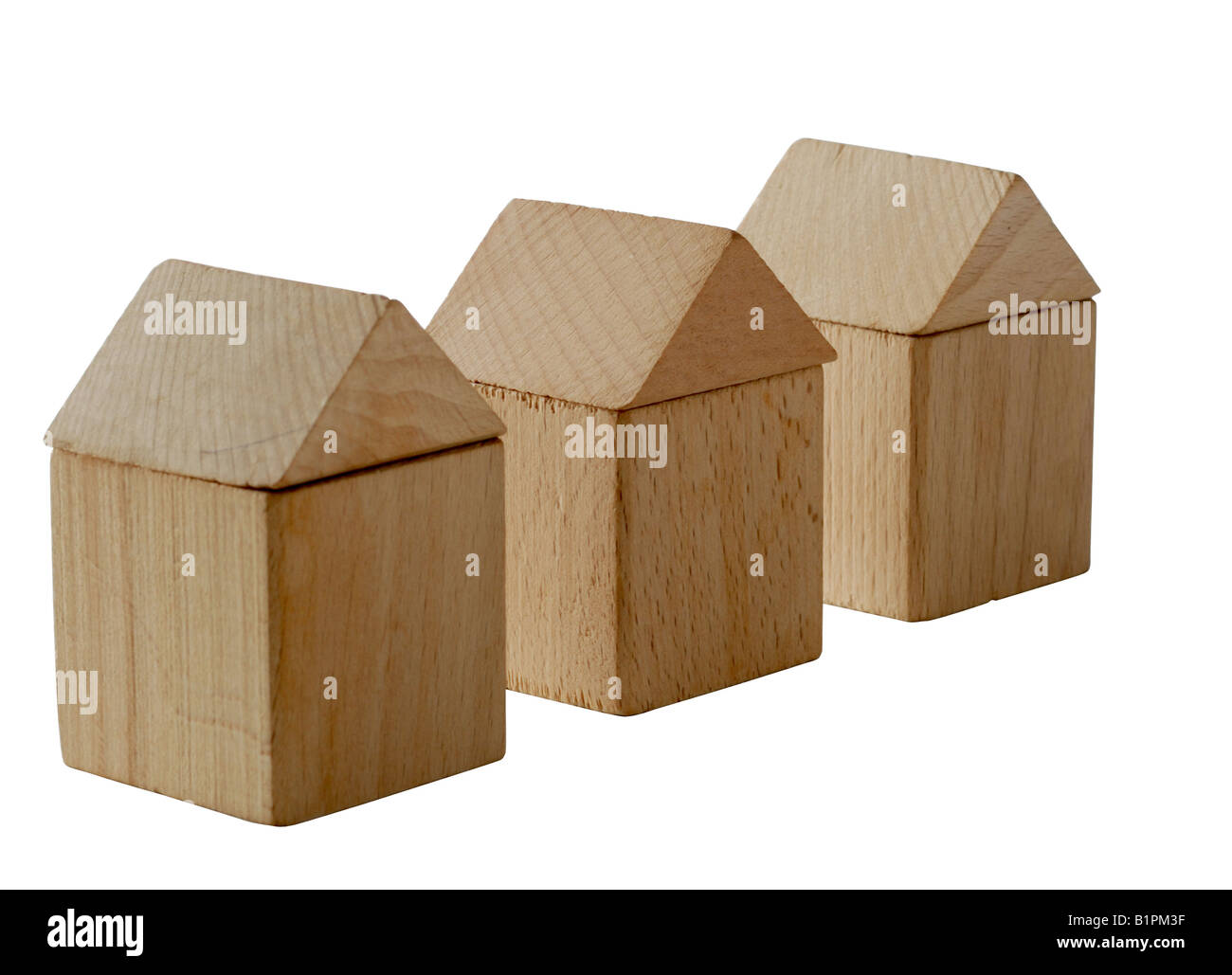 The house Toy habitation from wooden blocks Stock Photo