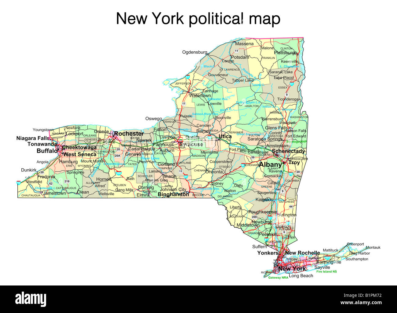 political map of new york