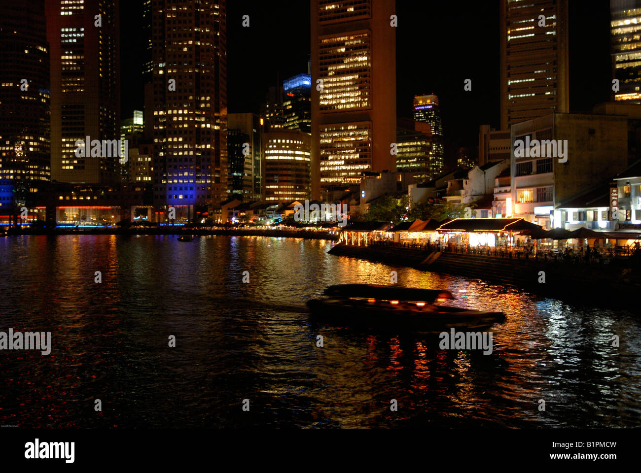 Boat Quay in Singapore, Singapour Stock Photo