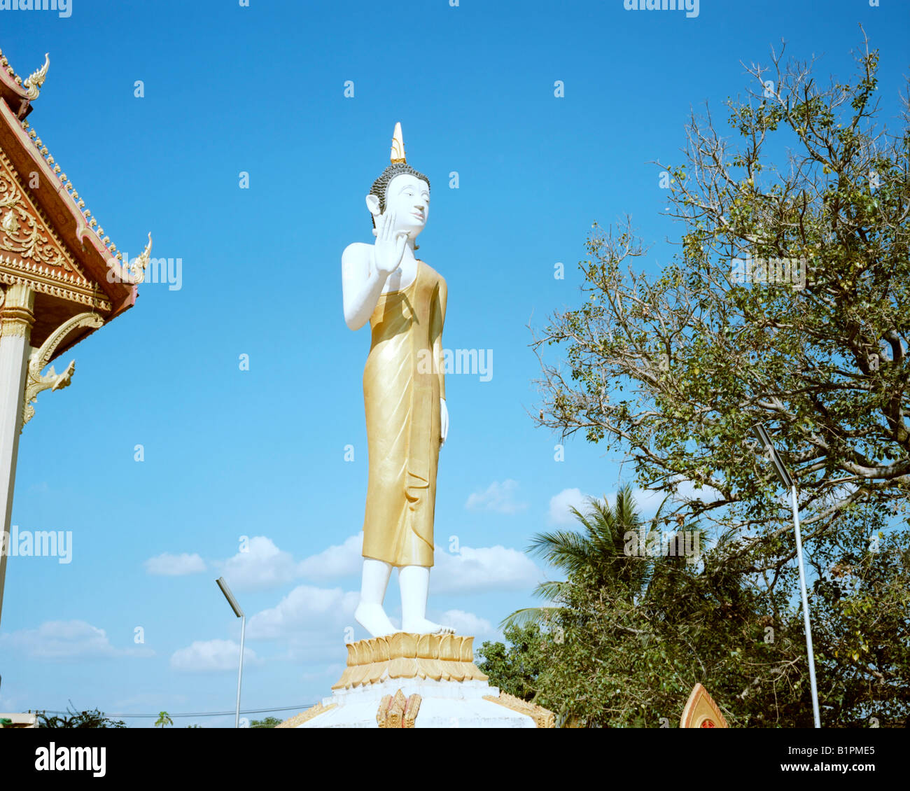 Buddha statue at Pha That Luang Stock Photo