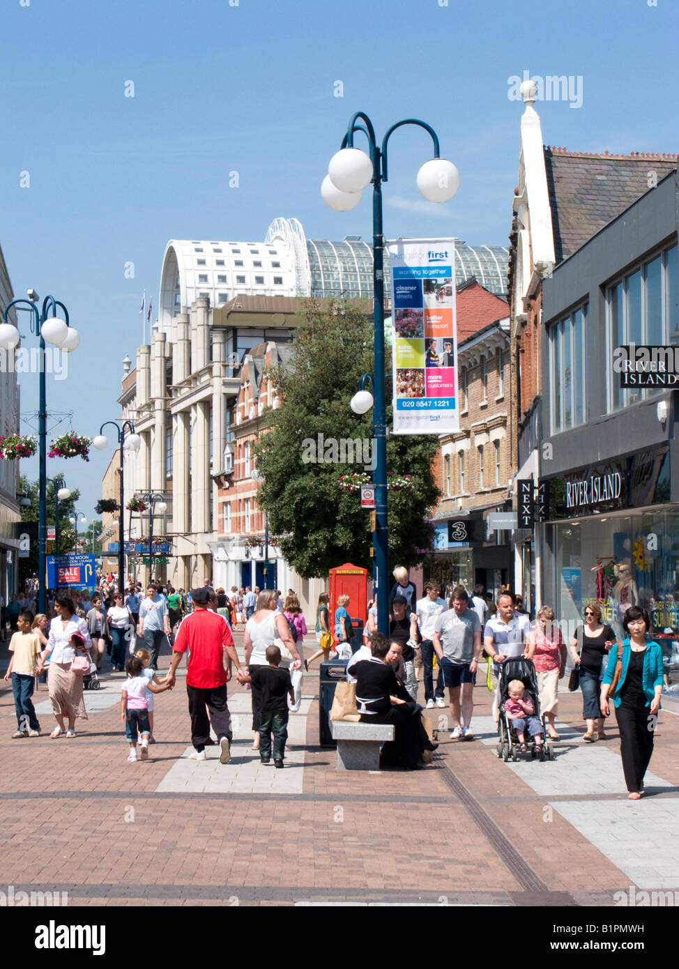 Kingston Town Centre, Surrey, England Stock Photo