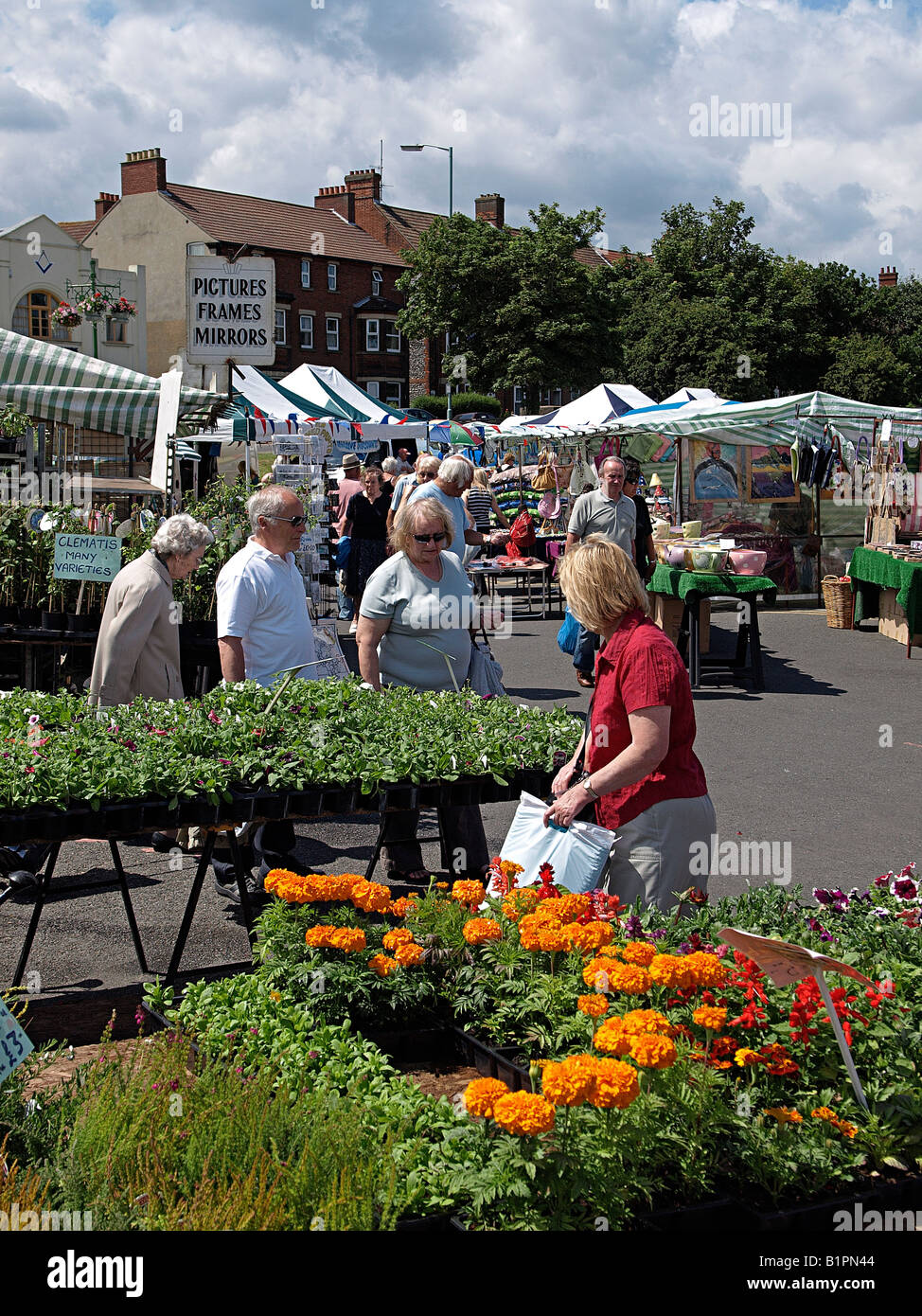 OPEN AIR MARKET AT SHERINGHAM, NORTH NORFOLK Stock Photo Alamy