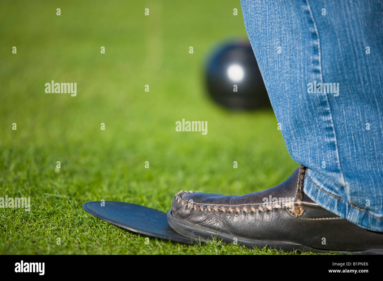 crown green bowling mat Stock Photo