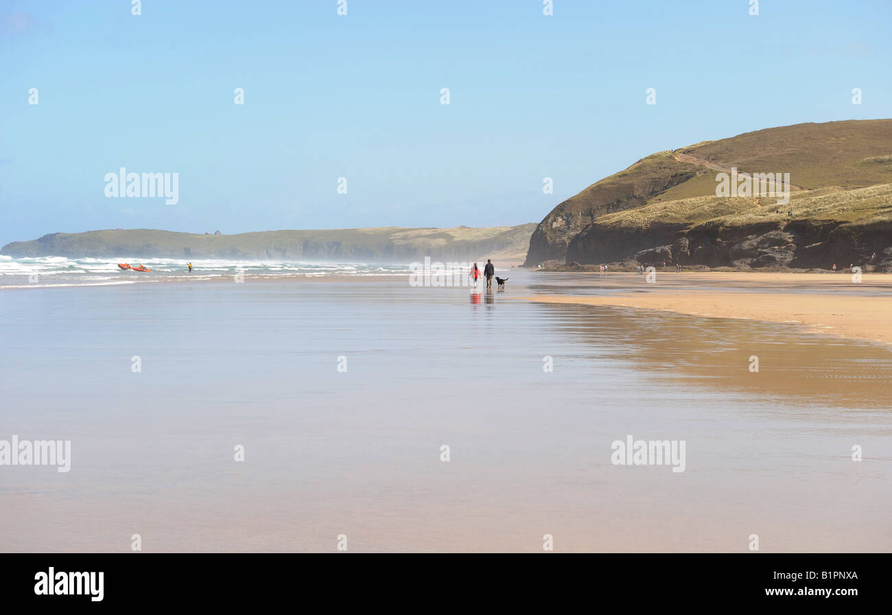 Perranporth Beach Cornwall Stock Photo - Alamy