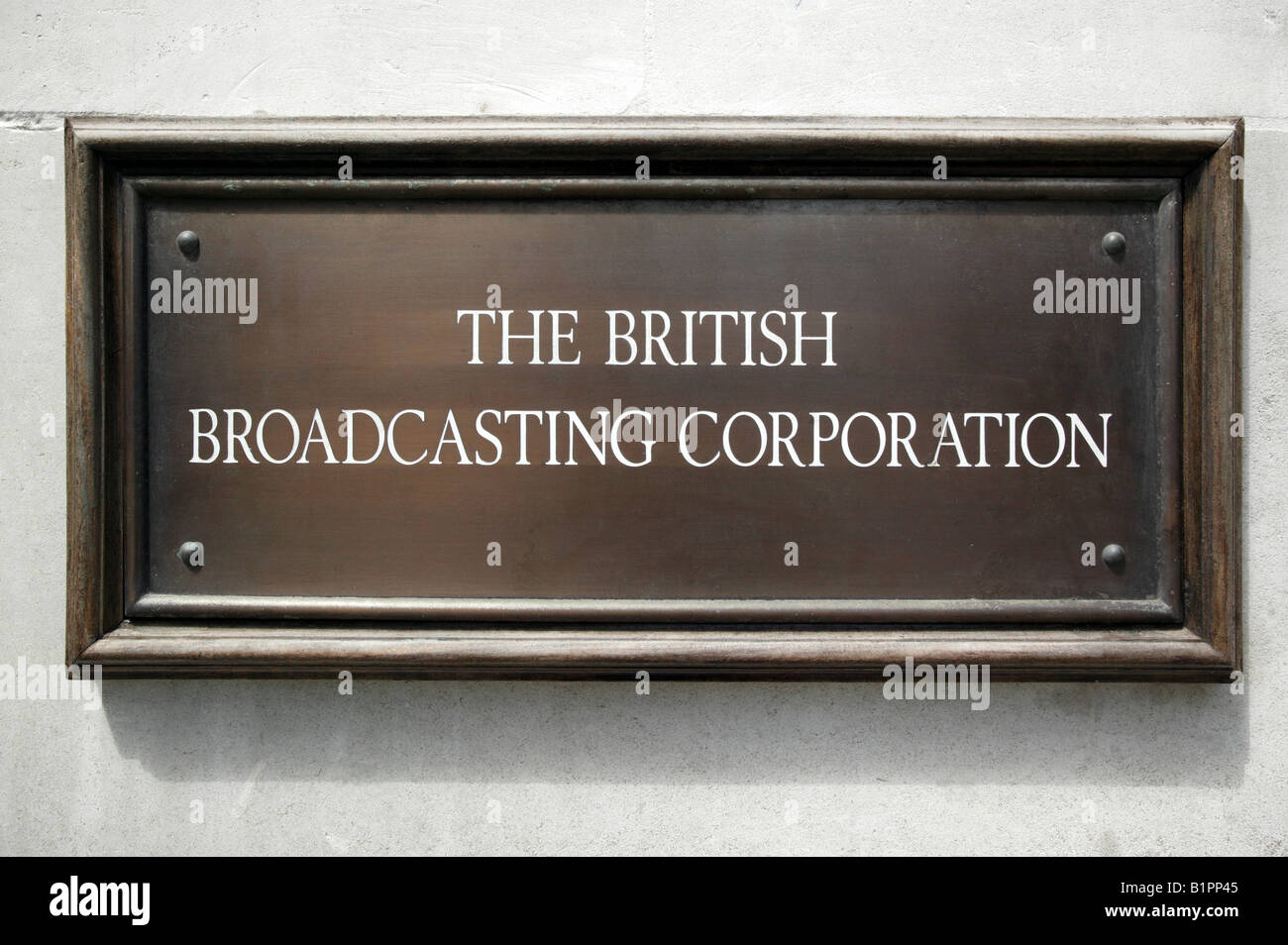 Sign  on the front of Broadcasting House in Portland Place Stock Photo