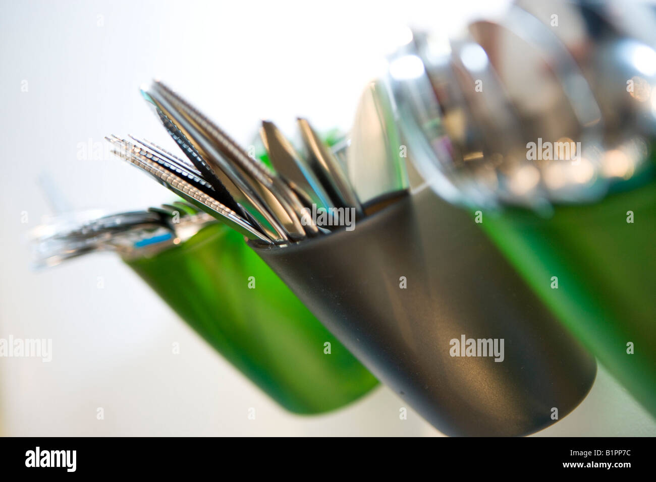 cutlery in containers Stock Photo - Alamy