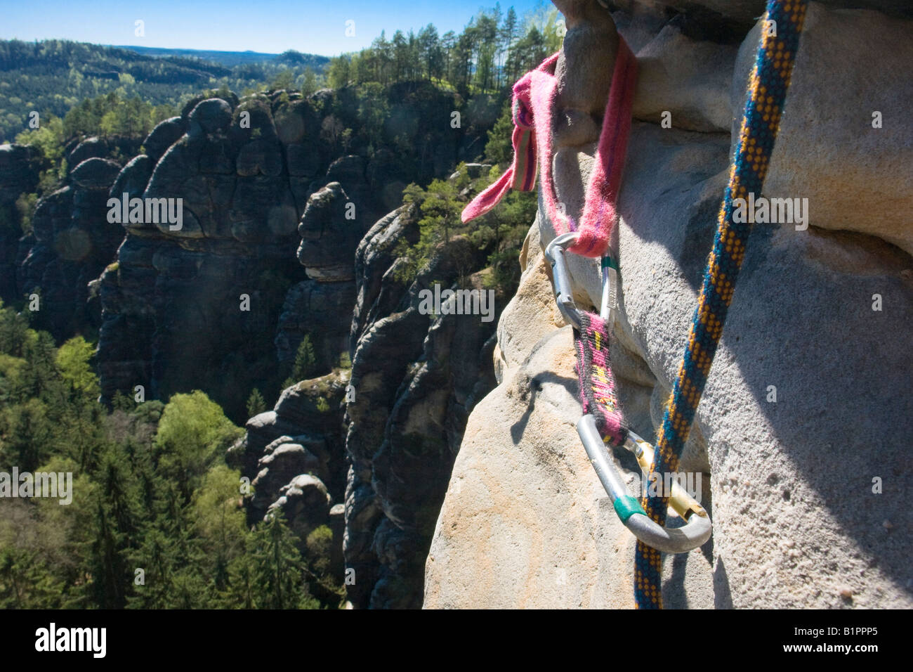 rock climbing protection Stock Photo Alamy