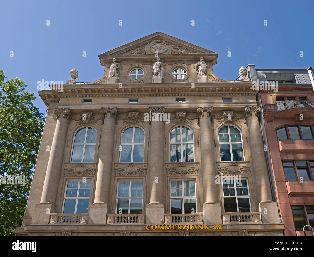 facade of a house in Wilhelminian style bank Commerzbank in Frankfurt am Main Hesse Germany Stock Photo
