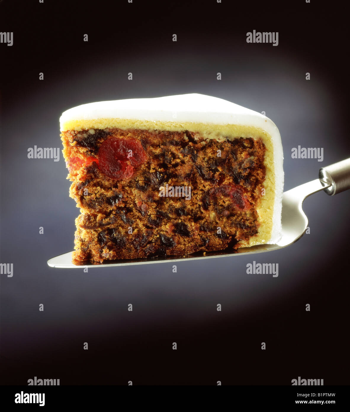 slice of cake on a cake slice Stock Photo