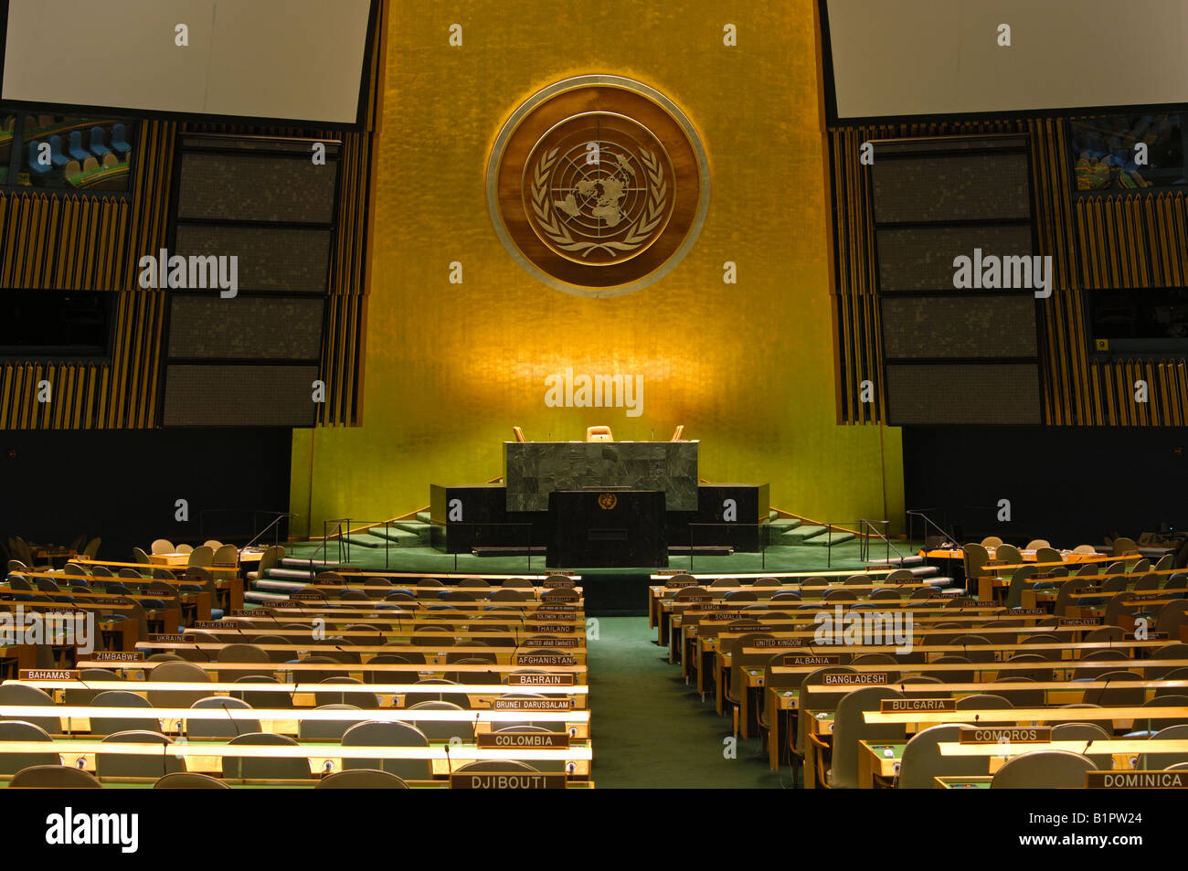 United nations general assembly room hires stock photography and