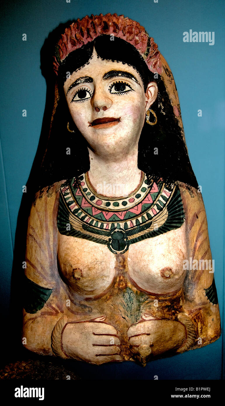 Roman Period AD 120 150 Akhmim mask of girl Egypt Egyptian museum Stock Photo
