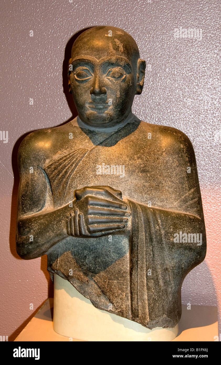 Statue of Gudea Lagash 2141 2122 BC Stock Photo