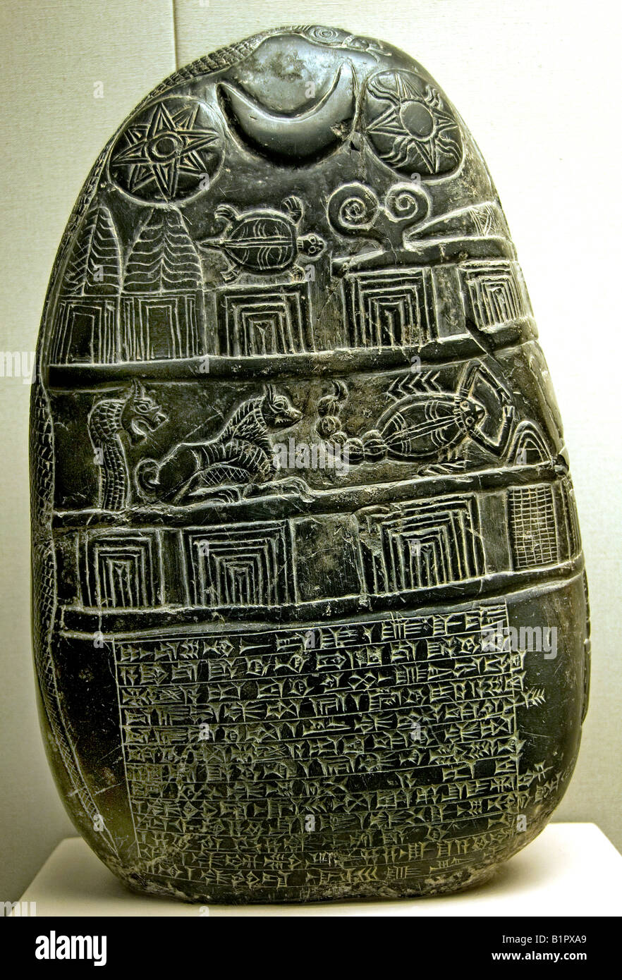 1125 1100 BC Kudurru stone document boundary stones to vassals Kassites ancient Mesopotamia curse deface Stock Photo