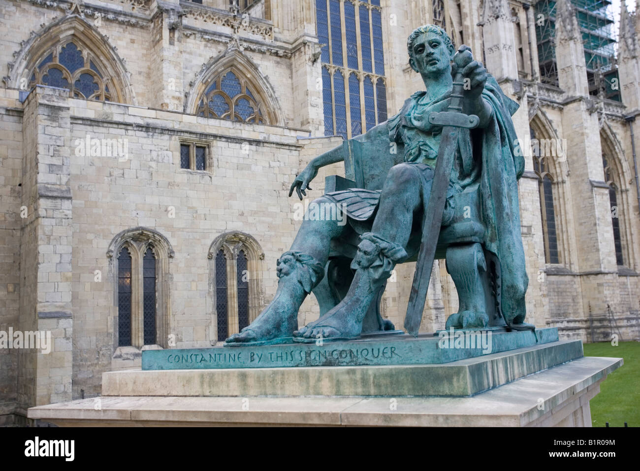 Statue Roman Emperor Constantine York Minster UK Stock Photo Alamy