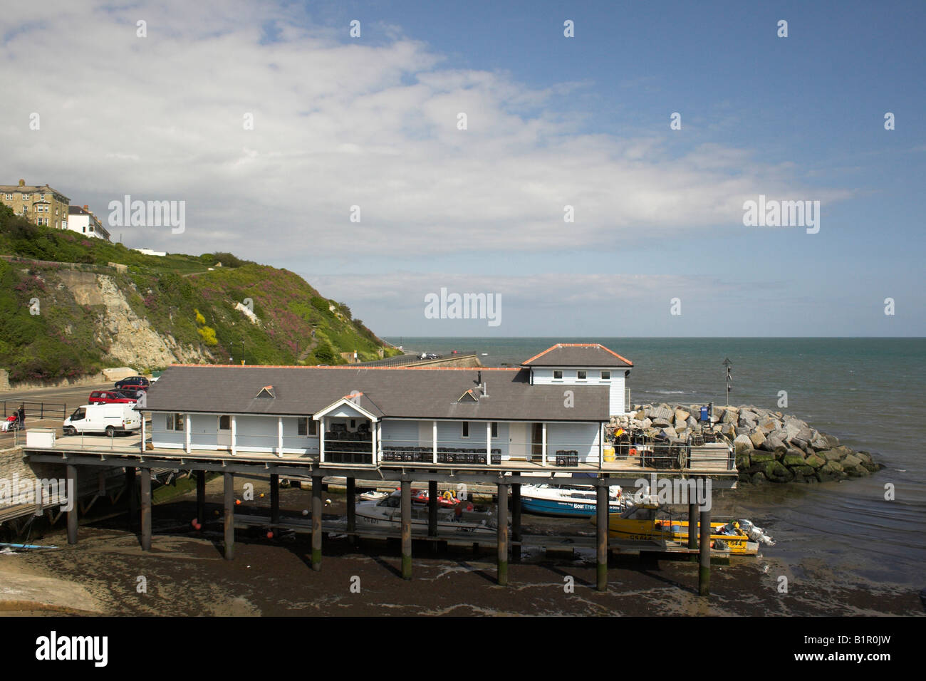 An elevated view of Ventnor Haven and fishery, Isle of Wight, England. Stock Photo