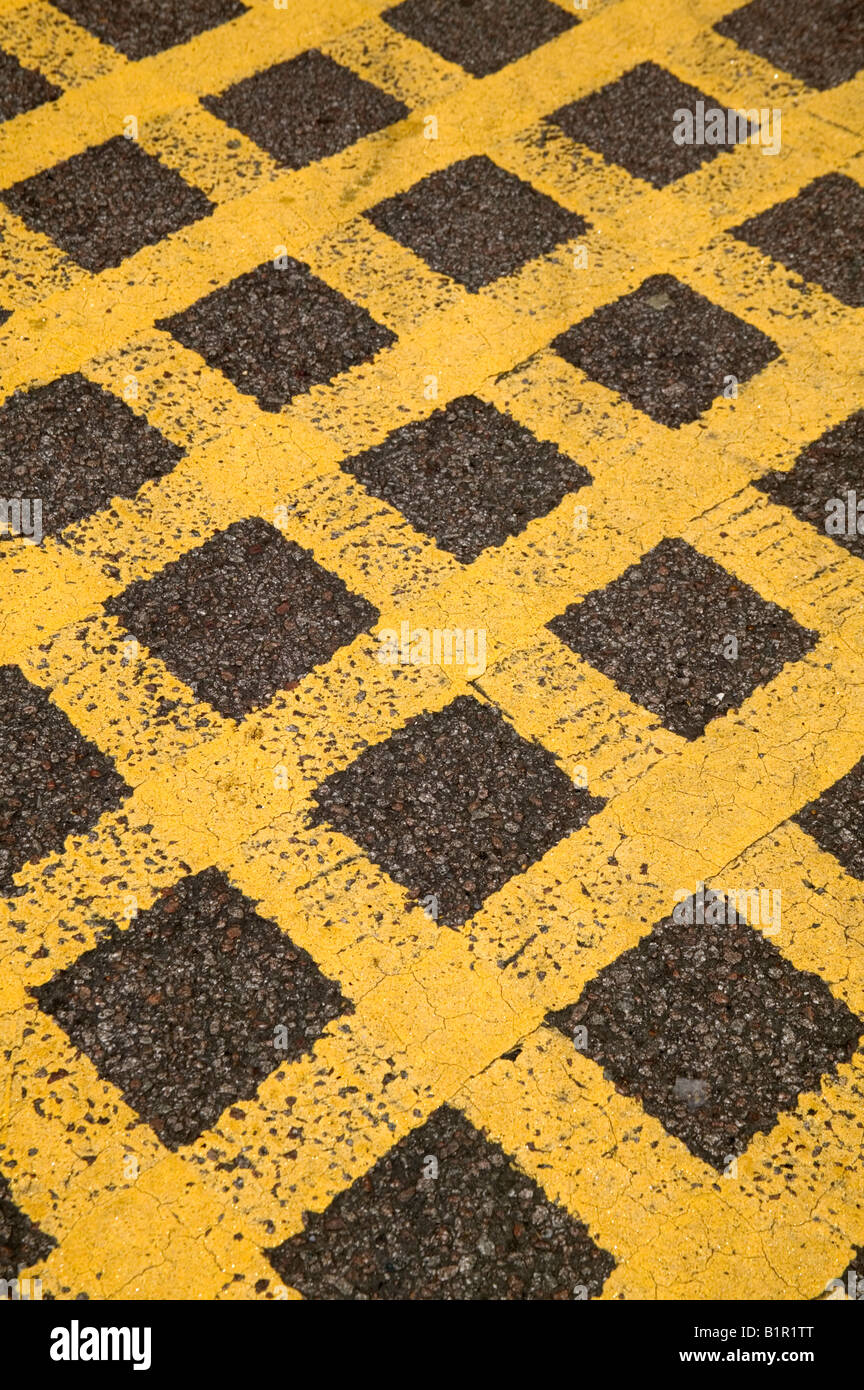 Yellow Box Junction Detail Stock Photo Alamy