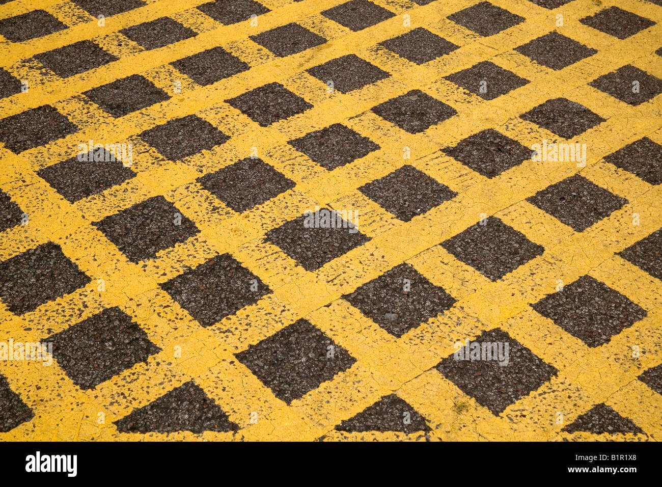 Yellow Box Junction Detail Stock Photo Alamy