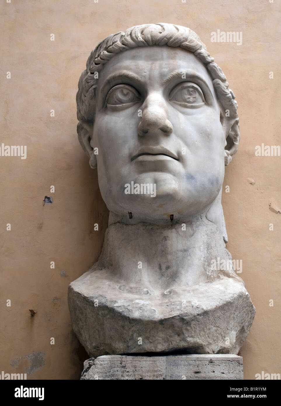 Giant head from the colossal statue of Emperor Constantine in the Capitoline Museum, Rome Stock Photo
