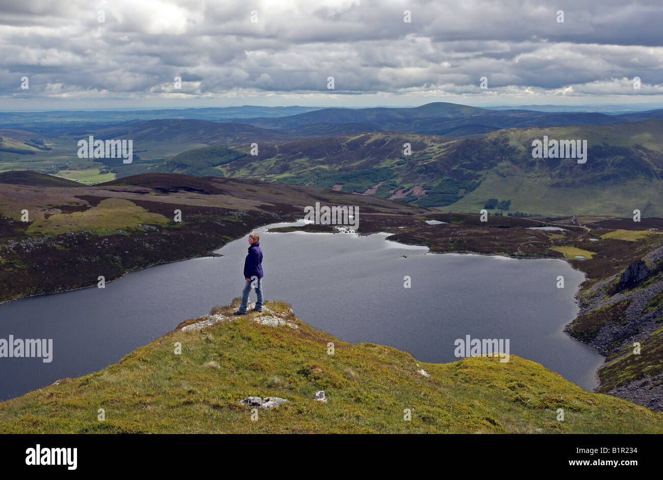 Loch Brandy, Angus, Scotland, seen from Green Hill looking across the