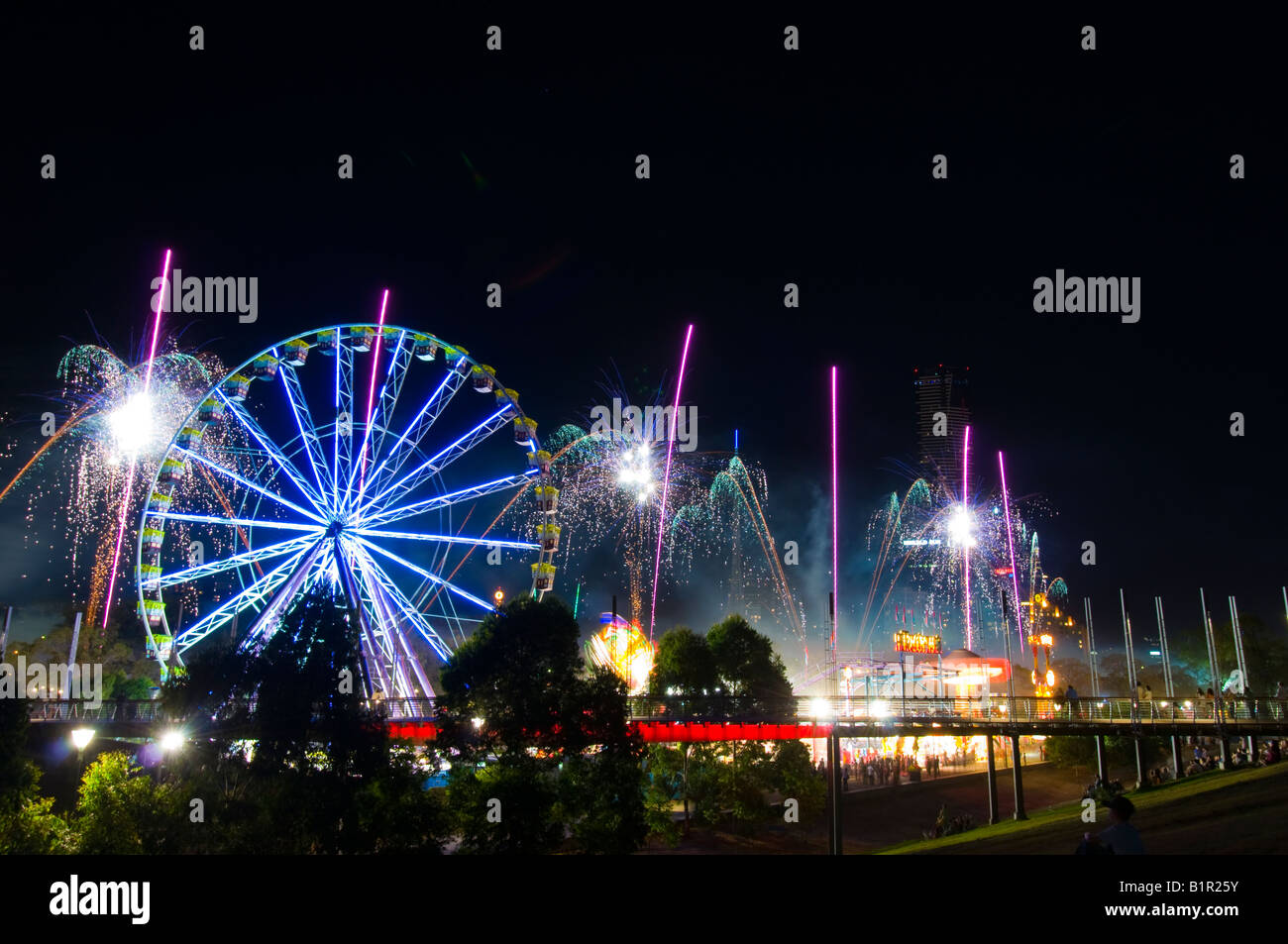 Fireworks in Melbourne Stock Photo Alamy