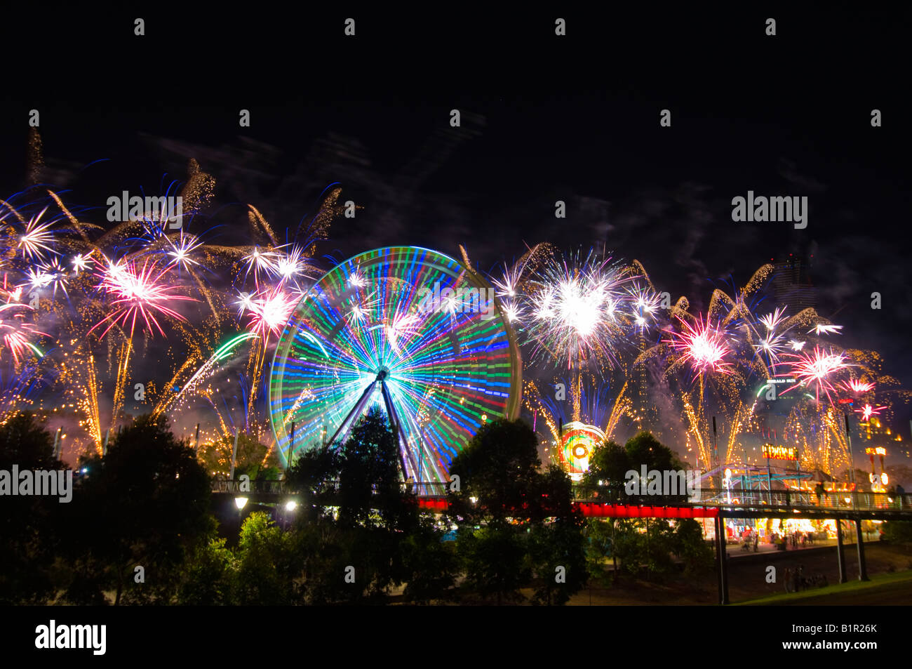 Fireworks in Melbourne Stock Photo Alamy