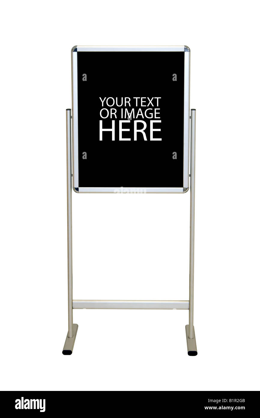 A blank easel stand sign Customize this with your message includes clipping path Stock Photo