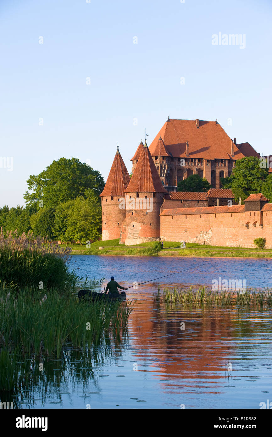 Castle of Teutonic Knights overlooking Nogat River Malbork Poland Stock Photo