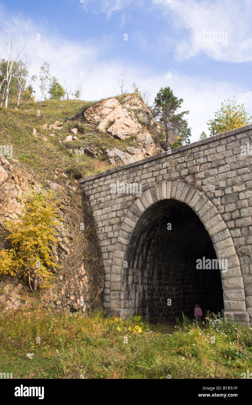 derelict tunnel on the CircumBaikal railroad Stock Photo