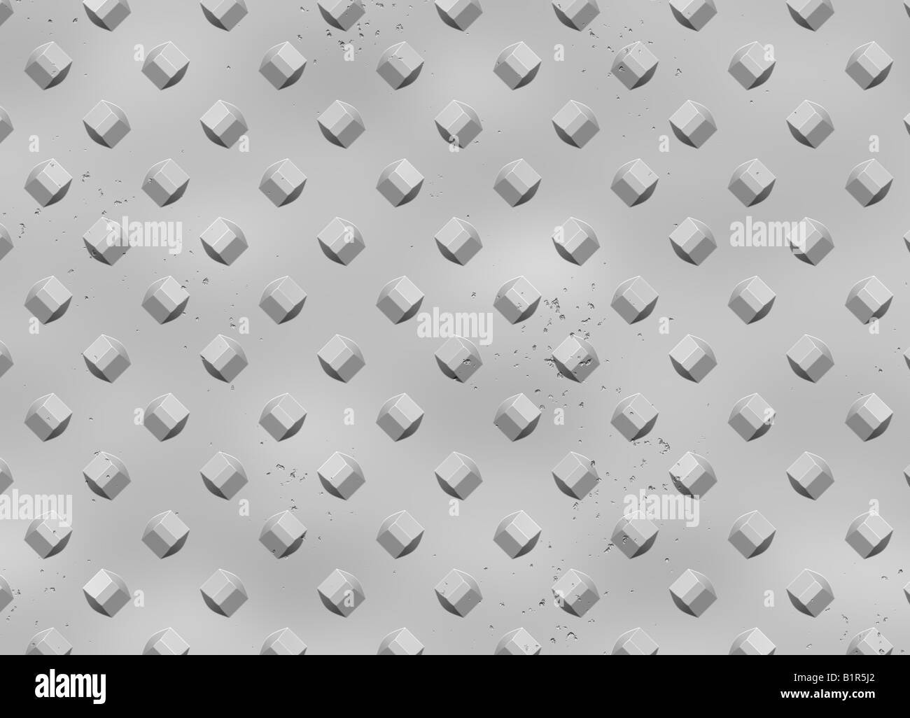 Metal diamond plate texture- silver Stock Photo