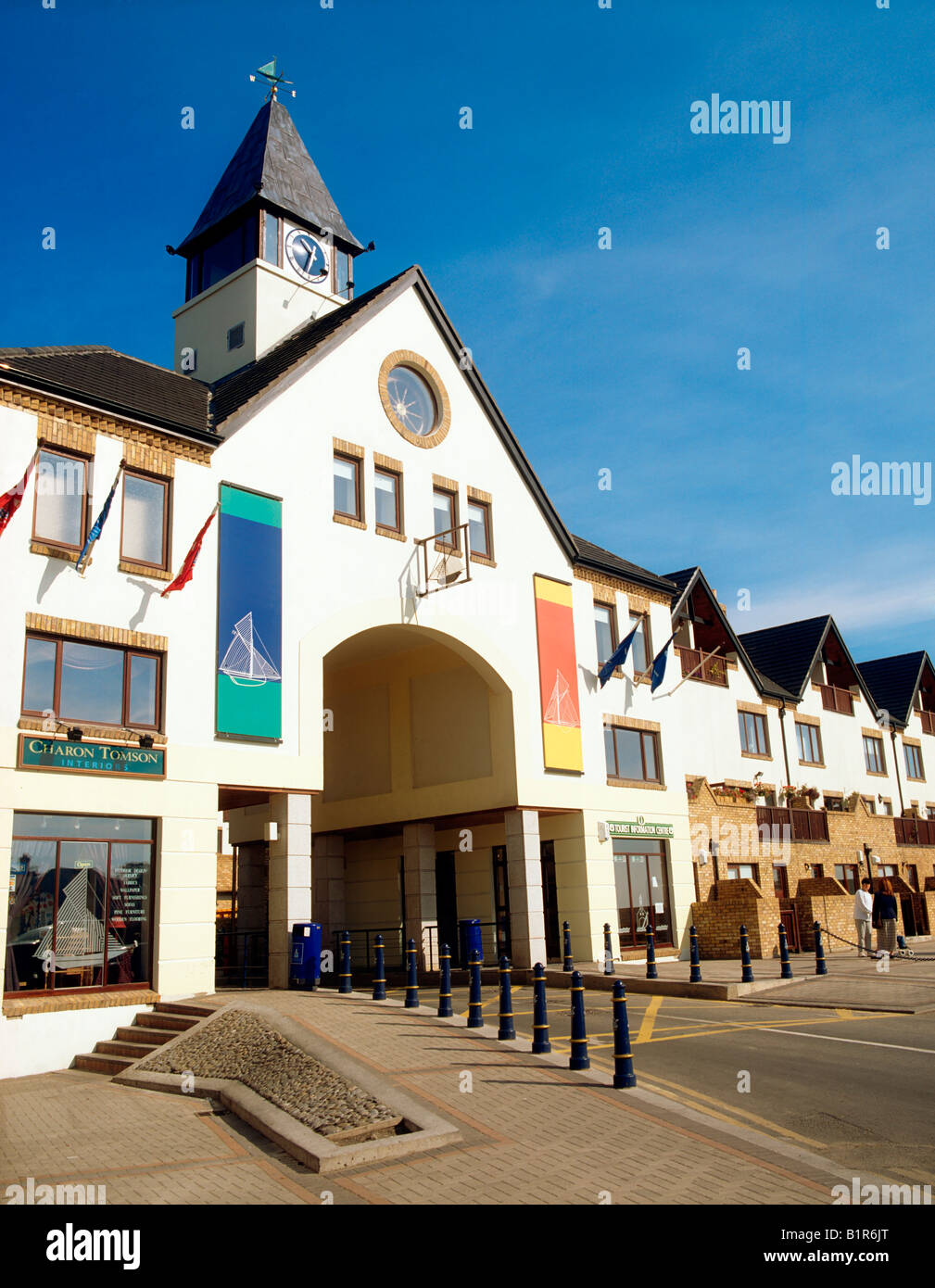 Malahide, Co Dublin, Ireland, Entrance of Malahide Marina Village Stock