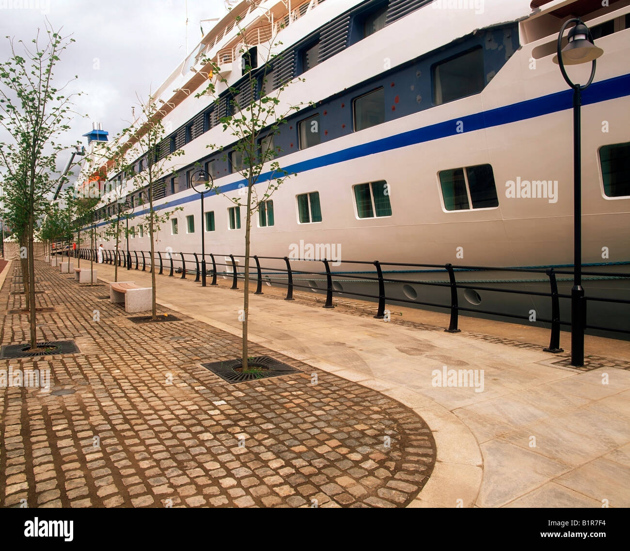 Dublin, Co Dublin, Ireland, Passenger Ship in Dublin Dock Stock Photo