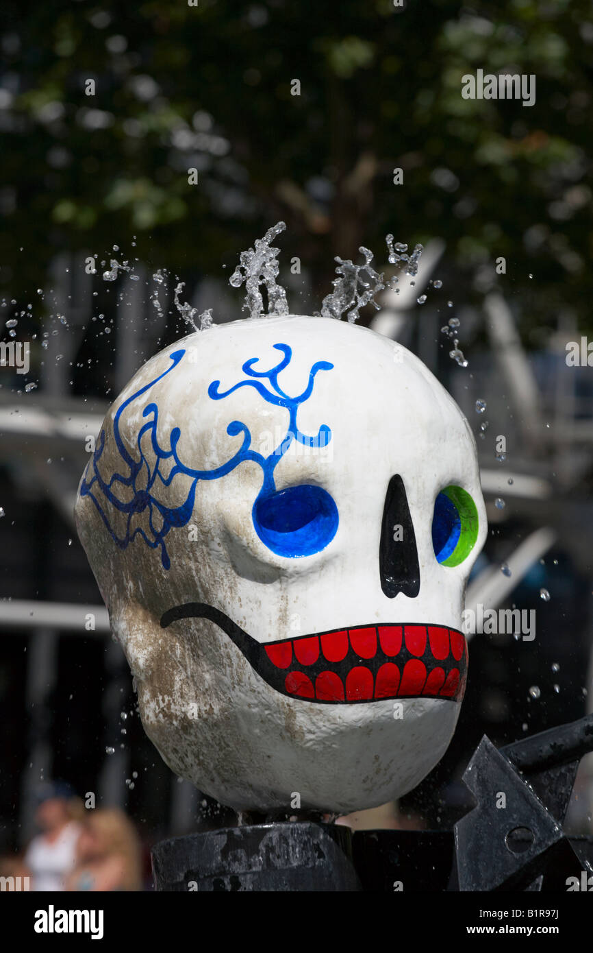 Skull detail from the Stravinsky Fountain Paris France Stock Photo
