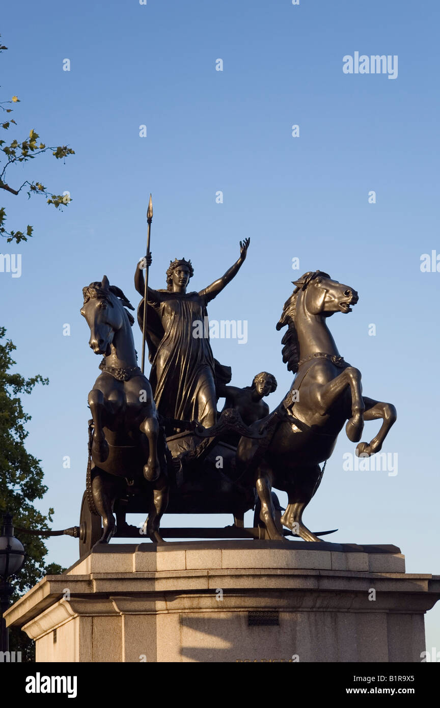 London, England, UK. Statue of Boudicca near Westminster Bridge Stock