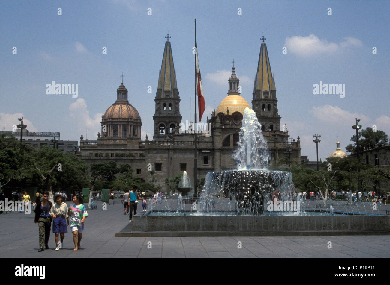 The Plaza de la Liberacion and cathedral in Guadalajara, Mexico Stock Photo