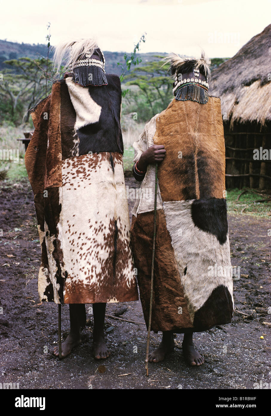 Two young Nandi women wear traditional dress for Ngetundet ceremony