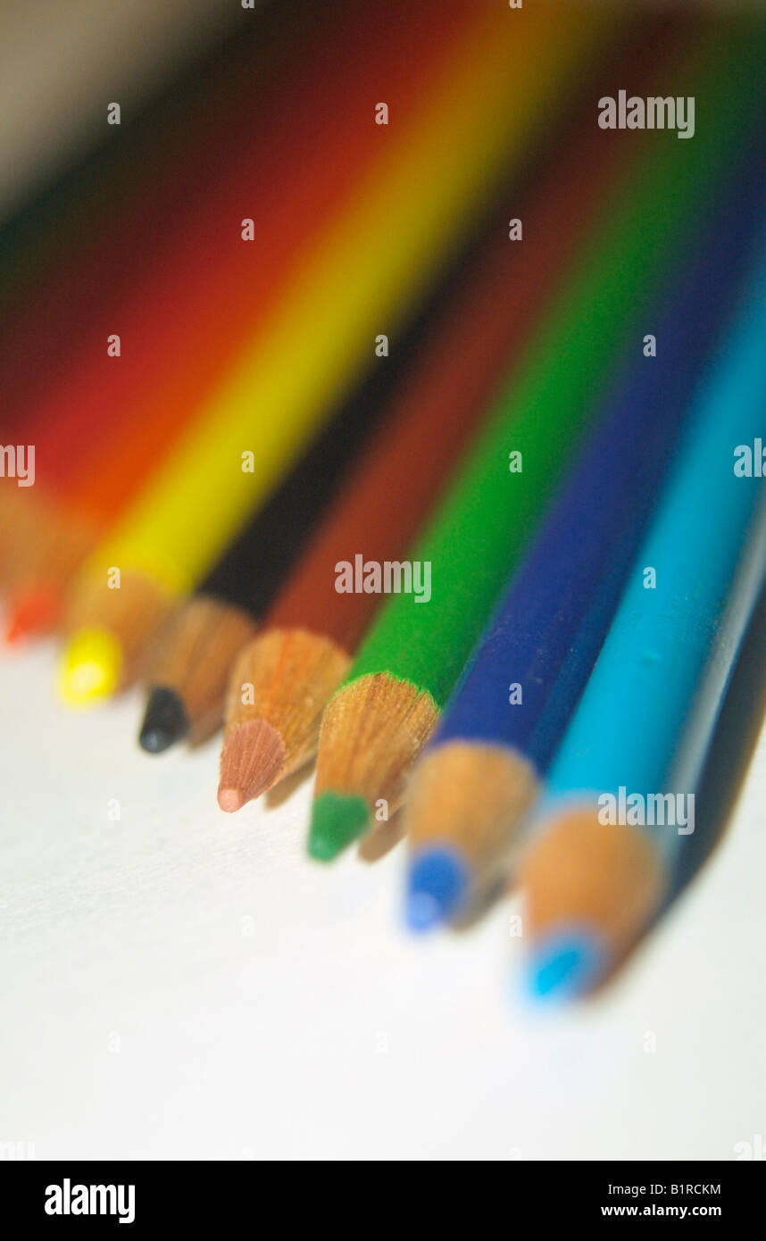 Close up of colored pencils with selective focus Stock Photo - Alamy