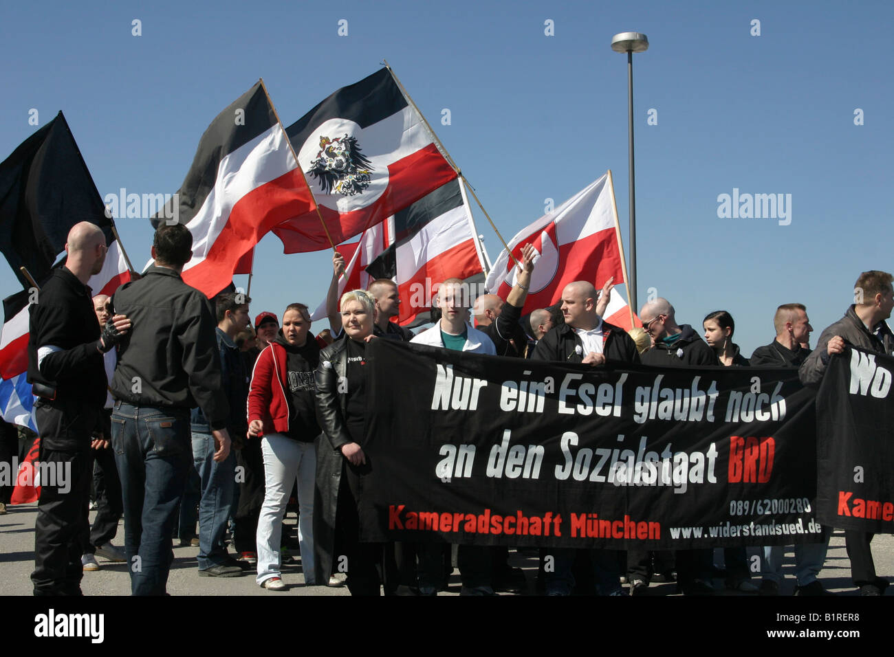 Neo-Nazis, march, Munich, Bavaria, Germany, Europe Stock Photo