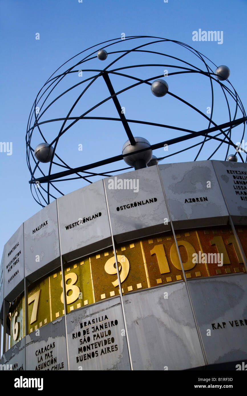 World time clock, Berlin-Mitte, Germany, Europe Stock Photo - Alamy