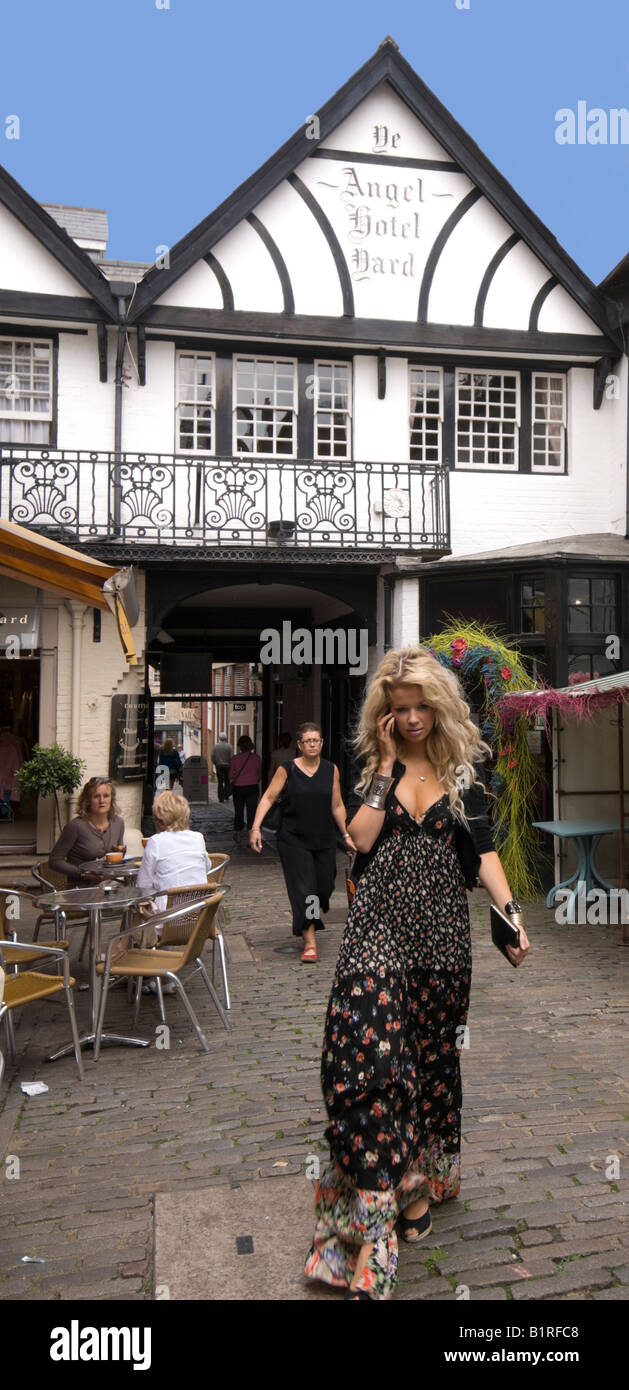 Attractive young blonde lady Guildford Surrey UK Stock Photo