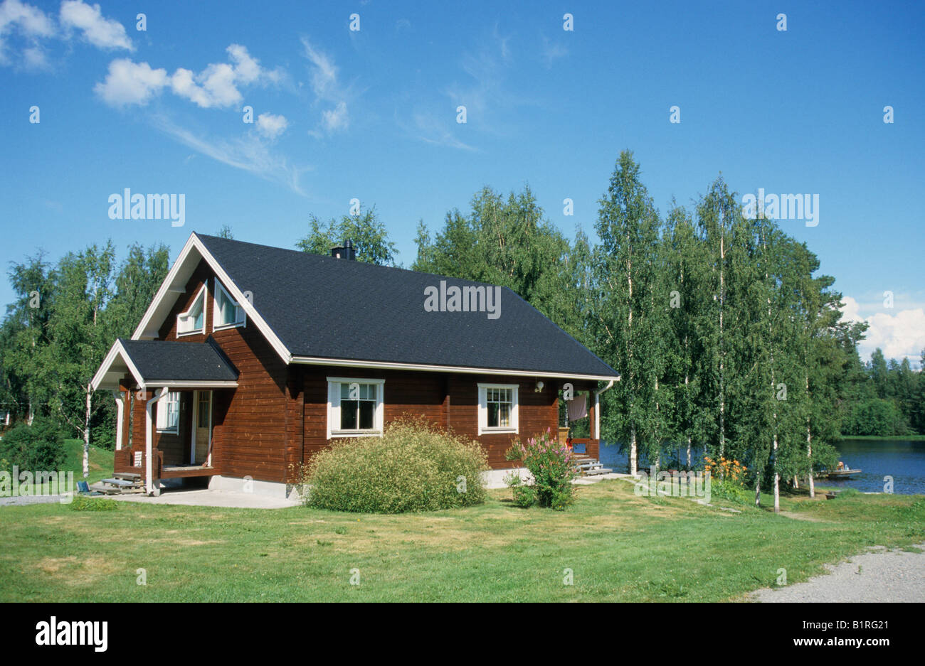 Holiday cottage in the Finnish Lake District near Kuipio, Finland, Scandinavia, Europe Stock Photo