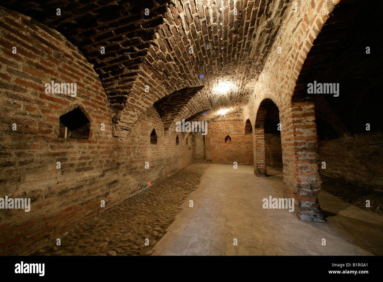 Mediaeval vaulted cellar, storeroom, Muehldorf am Inn, Bavaria, Germany, Europe Stock Photo