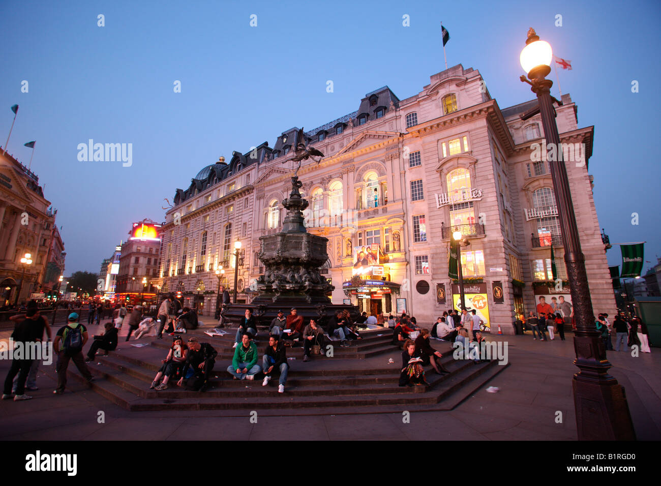 Piccadilly Circus at dusk, London, England, Great Britain, Europe Stock Photo Alamy