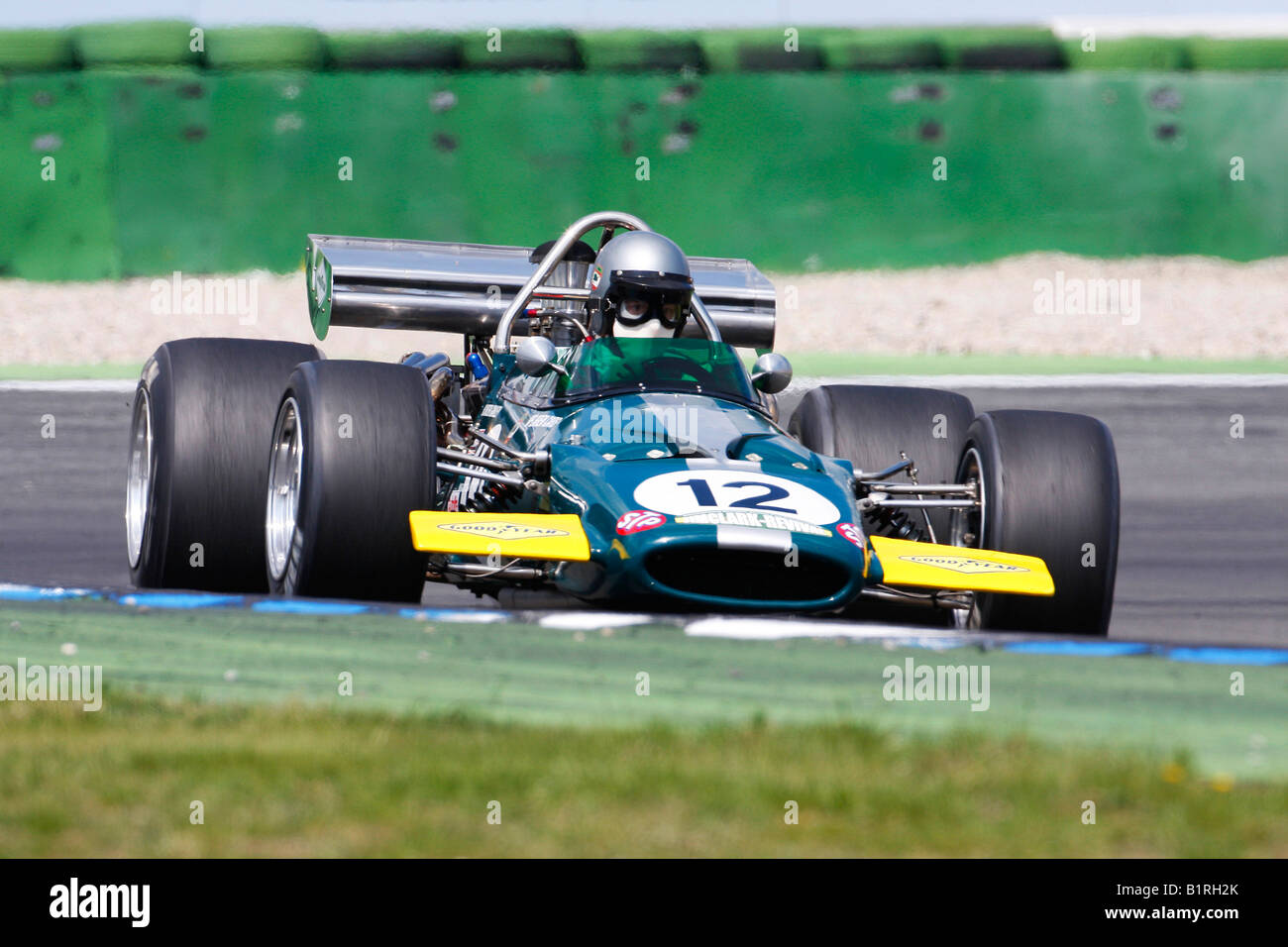 Pilot with Jim Clark look, March, built 1978, Formula 2, Jim Clark Revival Historic Grand Prix 2008, Hockenheim, Baden-Wuerttem Stock Photo