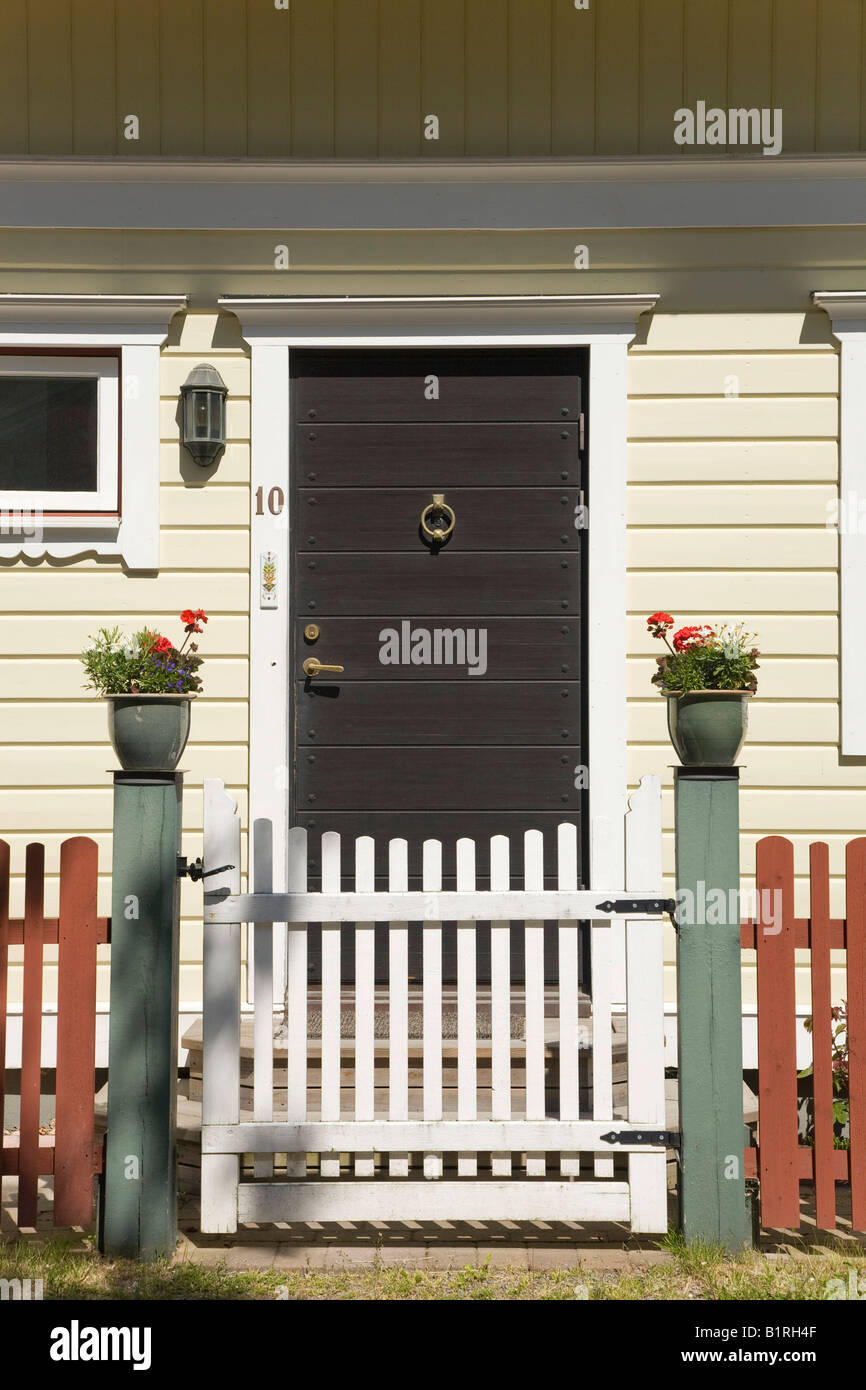 Front door of a Swedish house, Vaxholm, Sweden, Scandinavia, Europe